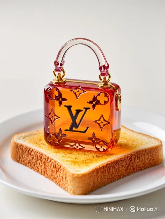 Miniature Handbag Sliced on Toast with Knife – AI Generated Video | Hailuo AI