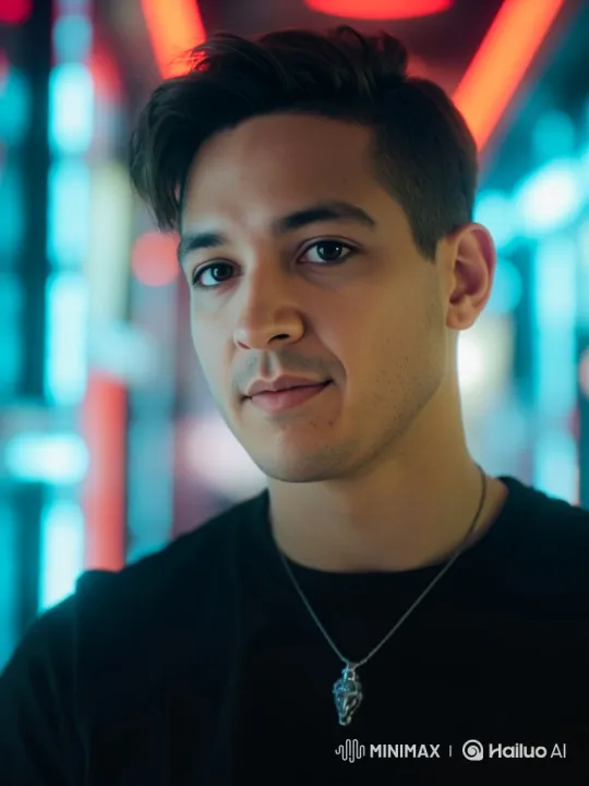 Young Man Smiles Gently Amidst Dynamic Camera Movements – AI Generated Video | Hailuo AI