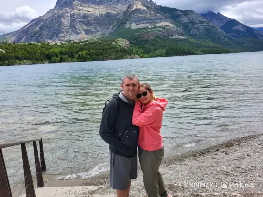 Couple Survives Shark Attack at Mountain Lake Shore – AI Generated Video | Hailuo AI
