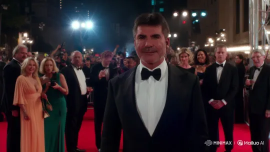 Simon Cowell Unmasks as Lara Croft at Premiere – AI Generated Video | Hailuo AI