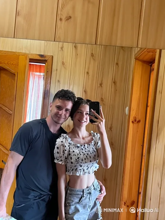 Family Embraces in Joyful Selfie Moment – AI Generated Video | Hailuo AI