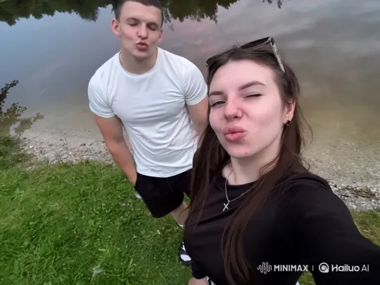 Young Couple and Daughter Embrace in Summer Evening Video – AI Generated Video | Hailuo AI