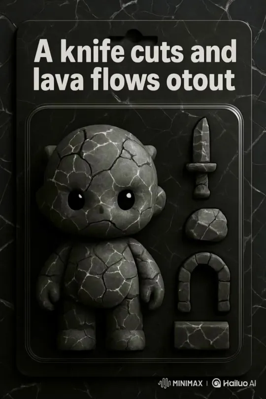 Lava Flows and Knife Cuts: A Natural and Man-Made Phenomenon – AI Generated Video | Hailuo AI