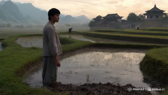 Cinematic Opening: Wei Shen's Serene Farming in Ancient China – AI Generated Video | Hailuo AI