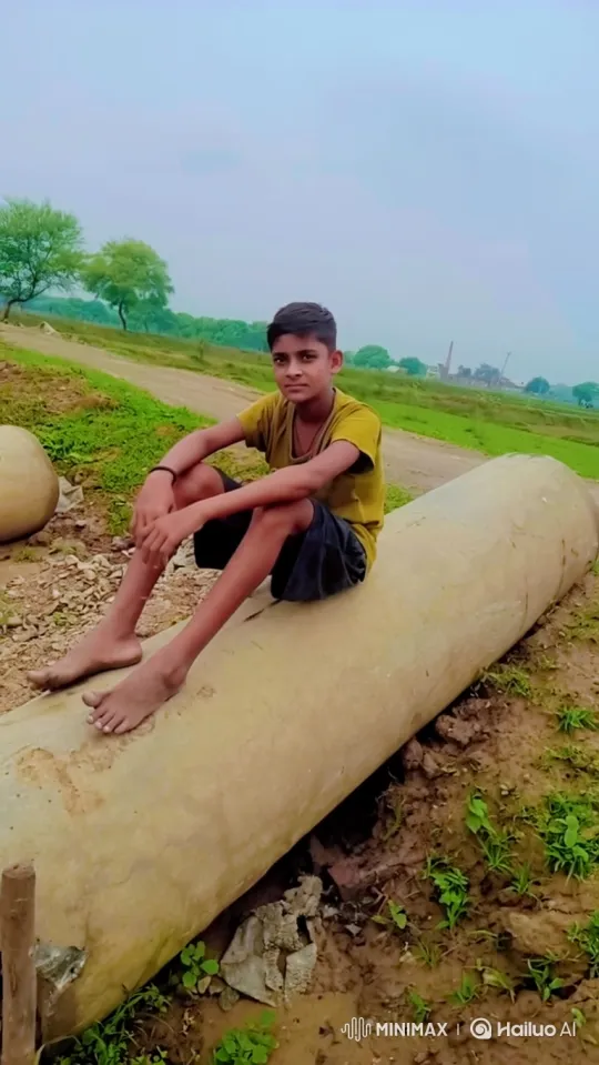 Young Boy Contemplates in Rural Landscape – AI Generated Video | Hailuo AI