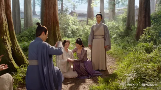 Warrior, Lady, and Master Aid Villagers in Forest – AI Generated Video | Hailuo AI