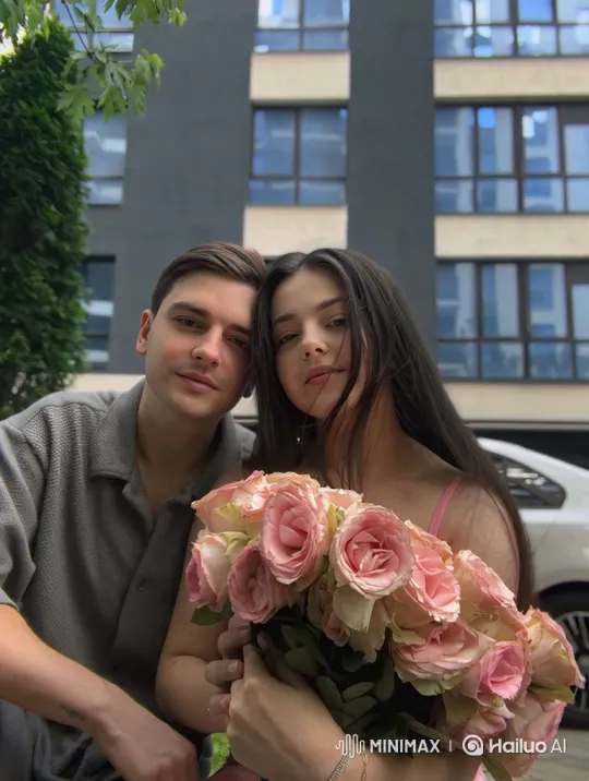 Family Moment: Couple and Child Embrace Outdoors – AI Generated Video | Hailuo AI