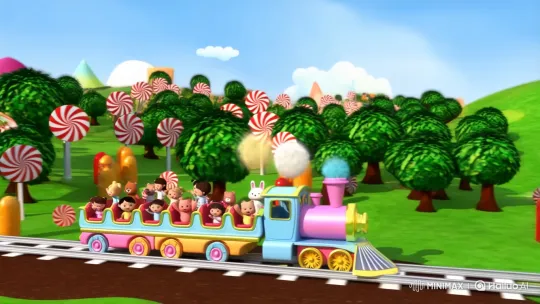 Magical Toy Train Journey Through Candy Forest, Rainbow Mountain, and Starry Tunnel – AI Generated Video | Hailuo AI