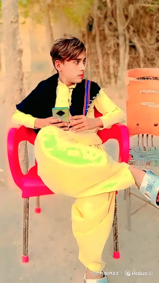 Young Boy Reflects in Nature with Smartphone – AI Generated Video | Hailuo AI