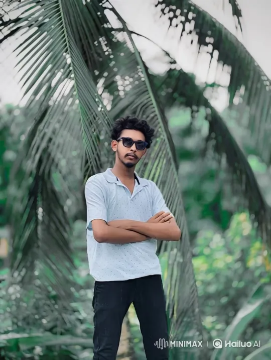 Young Man in Blue Shirt Stands Confidently – AI Generated Video | Hailuo AI