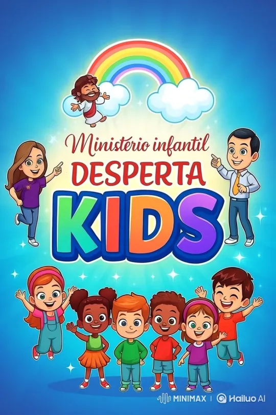 Ministério infantil DESPERTA KIDS: Animated intro with Jesus, children, and Bible verse. – AI Generated Video | Hailuo AI