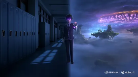 Teenage Boy Stands Between Real and Dream Worlds – AI Generated Video | Hailuo AI