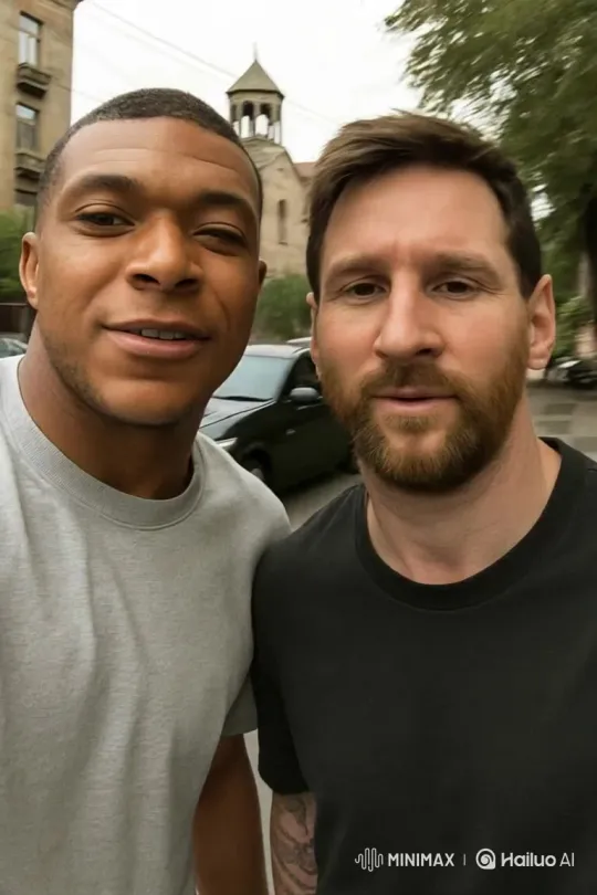 Kilian Mbappe and Messi in Yerevan Exhibition Match – AI Generated Video | Hailuo AI