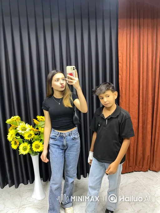 Woman Shocked by Police in Mirror Selfie Video – AI Generated Video | Hailuo AI