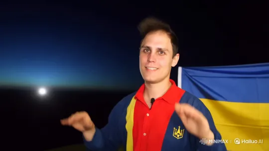 Ukrainian Flag Dance on the Moon – AI Generated Video | Hailuo AI