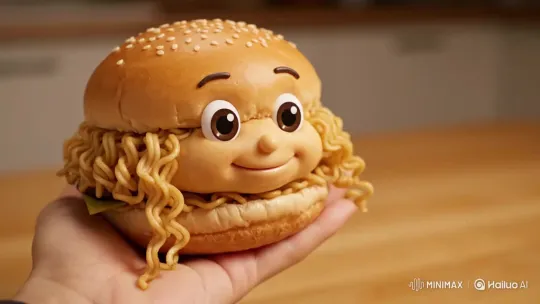 Burger and Ramen: A Culinary Comparison – AI Generated Video | Hailuo AI
