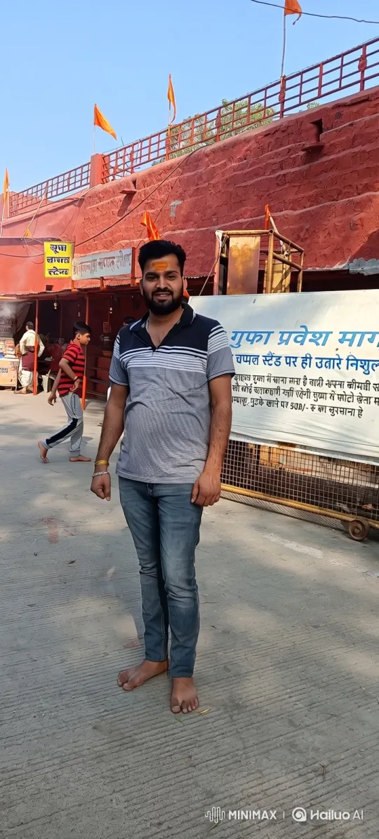 Prime Minister Modi greets a man on a red-walled street. – AI Generated Video | Hailuo AI