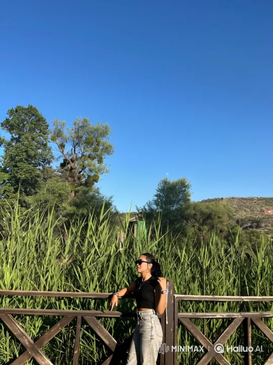 Young Woman Surprised by Friends at Fence – AI Generated Video | Hailuo AI