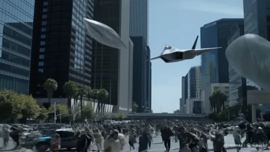 F-22 Raptor Battles Shape-Shifting Alien Interceptor in LA Sky – AI Generated Video | Hailuo AI