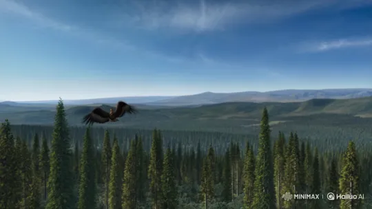 Squirrel and Eagle's Aerial Adventure in the Forest – AI Generated Video | Hailuo AI