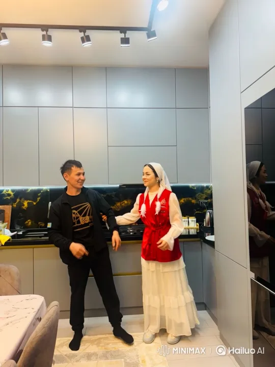 Couple Engages in Dramatic Martial Arts Fight in Kitchen – AI Generated Video | Hailuo AI