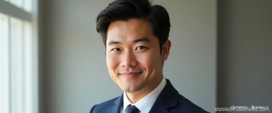 East Asian Man Loosens Tie, Expresses Contentment – AI Generated Video | Hailuo AI