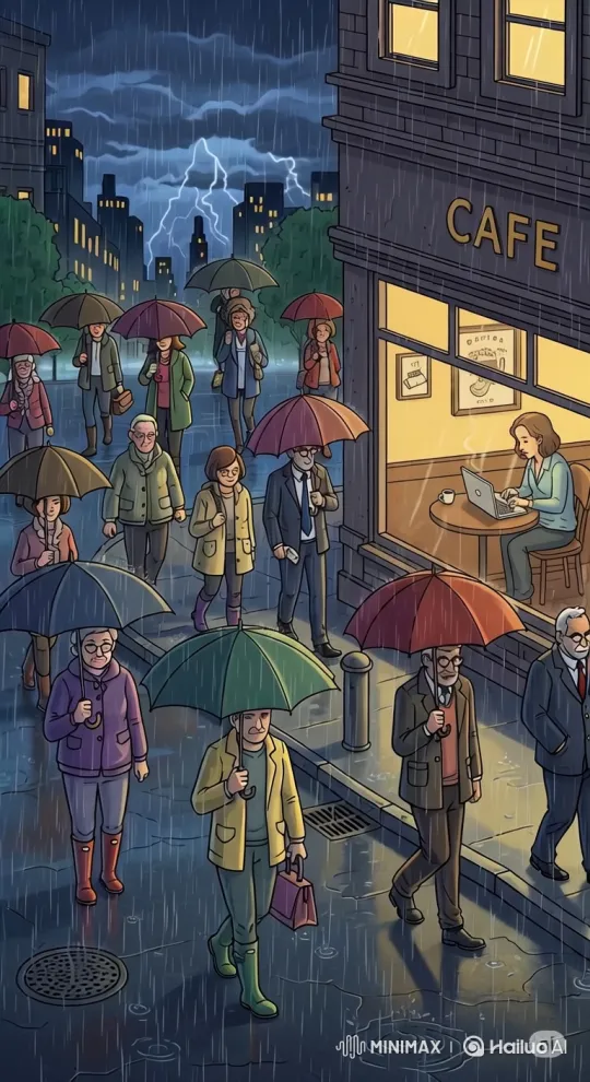 City Life Resilience Amidst Nighttime Storm – AI Generated Video | Hailuo AI