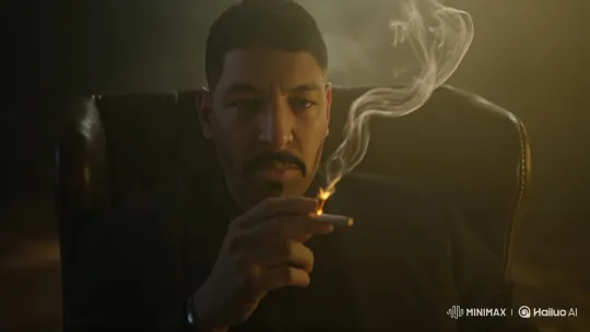 Man Contemplates in Smoky Room with Cigarette – AI Generated Video | Hailuo AI