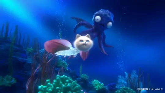 Surreal Cat-Shrimp Escapes Zombie Blueberry Octopus – AI Generated Video | Hailuo AI