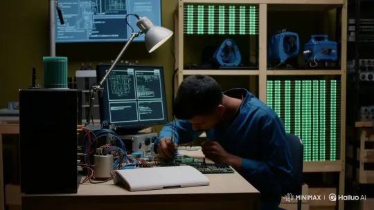 Innovative Electronics Engineer at Work – AI Generated Video | Hailuo AI