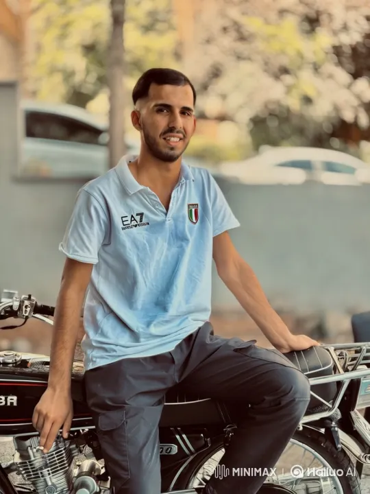 Young Man Detained by Police on Motorcycle – AI Generated Video | Hailuo AI