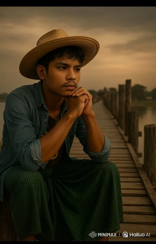 Young Farmer Reflecting on His Labor at Dusk – AI Generated Video | Hailuo AI