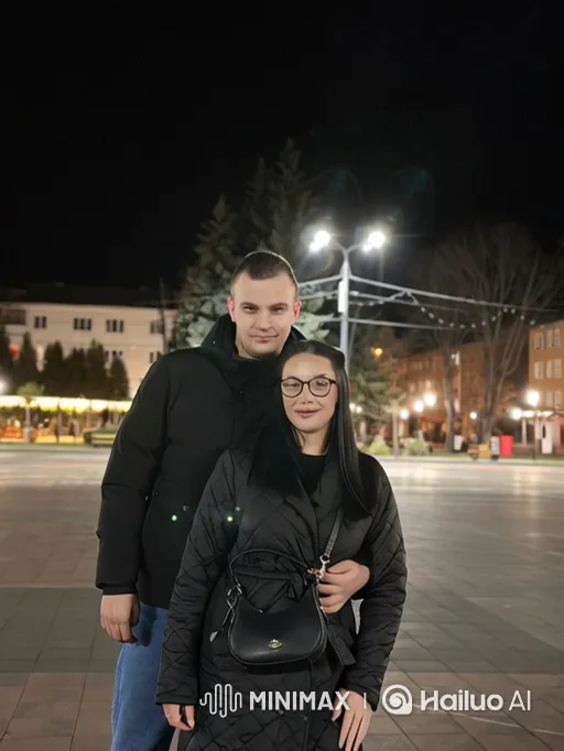 Family Embrace in City Night – AI Generated Video | Hailuo AI