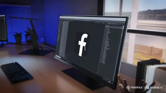 Graphic Designer Crafting Facebook Logo – AI Generated Video | Hailuo AI