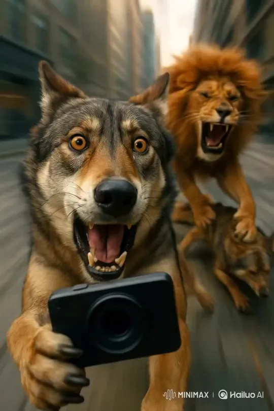 Lion and Wolf Engage in Fierce Survival Struggle – AI Generated Video | Hailuo AI