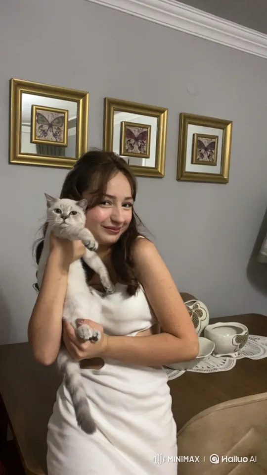 Young Woman Defends Cat from Police Officer – AI Generated Video | Hailuo AI