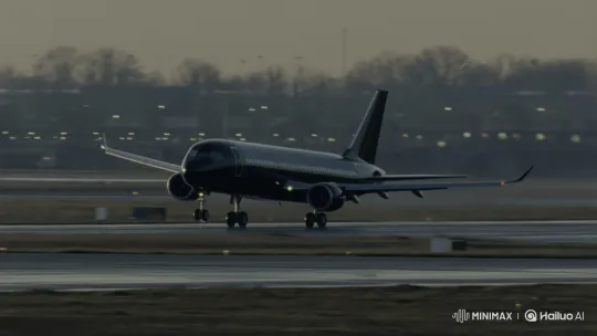 Black Jet Destroyed by Turbulence and Explosion – AI Generated Video | Hailuo AI