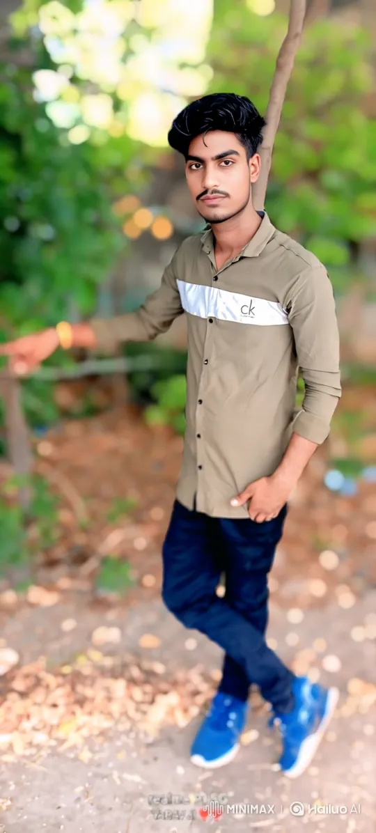 Young Man Poses Confidently in Nature – AI Generated Video | Hailuo AI