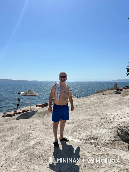 Man Flees Police, Dives into Sea from Rocky Shore – AI Generated Video | Hailuo AI