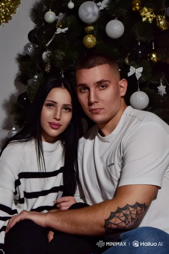 Family Embraces Joyfully Around Christmas Tree – AI Generated Video | Hailuo AI