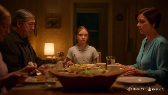 Teenage Girl's Determined Dinner with Concerned Parents – AI Generated Video | Hailuo AI
