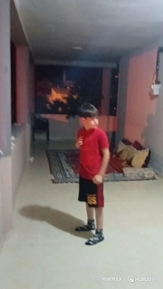 Boy Playfully Punches Man on Porch at Night – AI Generated Video | Hailuo AI