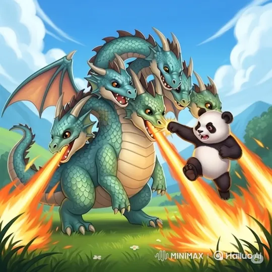 Panda vs. Dragon: Epic Battle with Dynamic Camera Work – AI Generated Video | Hailuo AI