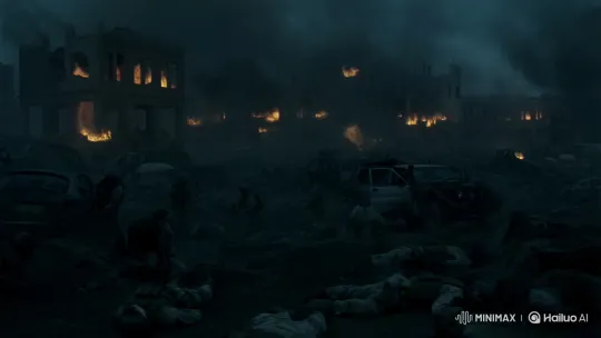 Modern Warzone: Soldiers Evade Chaos Amidst Ruins – AI Generated Video | Hailuo AI