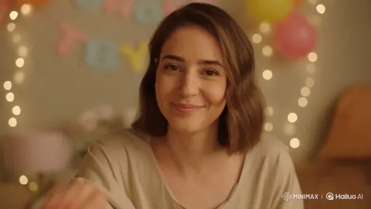 Warm Birthday Wish and Kiss Blown to Camera – AI Generated Video | Hailuo AI