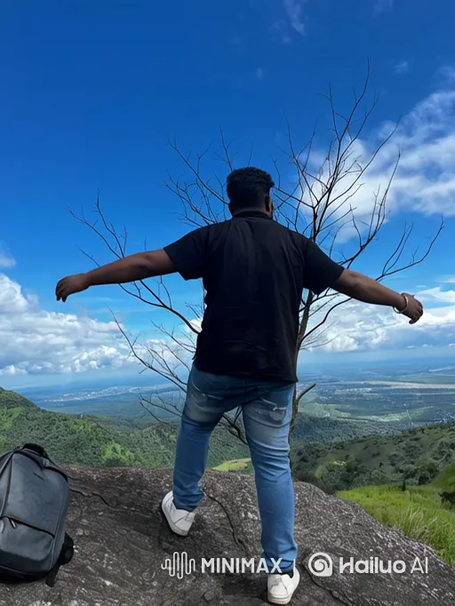 Man on Mountain to Earth in Space: A Cinematic Zoom – AI Generated Video | Hailuo AI