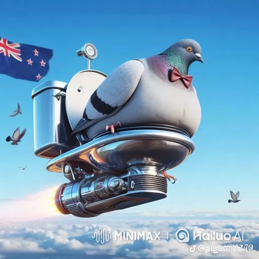 Pigeon with Bow Tie Plummets on Rocket Toilet – AI Generated Video | Hailuo AI