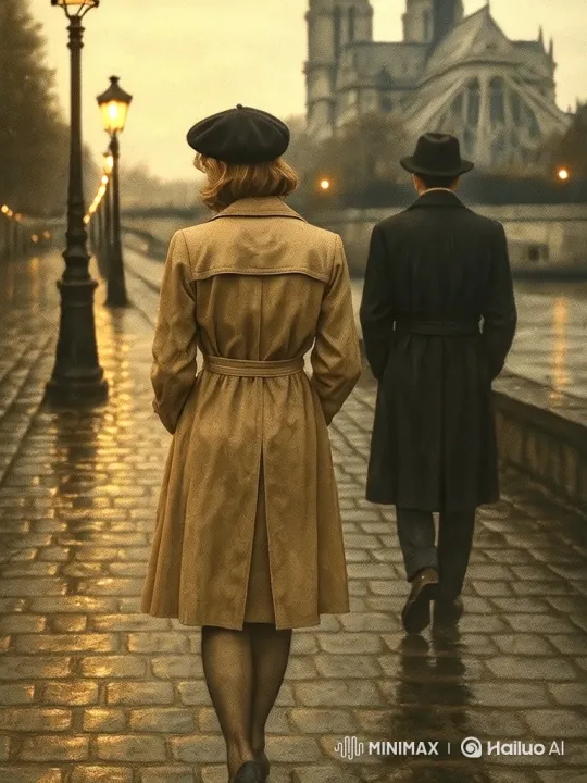Melancholic Stroll on a Damp Evening – AI Generated Video | Hailuo AI