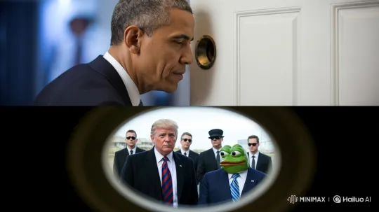 Obama Peers Through Door at Trump and Mysterious Figures – AI Generated Video | Hailuo AI