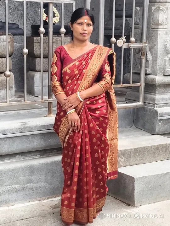 Woman in Elegant Red Attire on Stone Steps – AI Generated Video | Hailuo AI